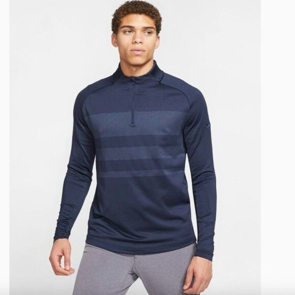 Navy Nike Dri-Fit 1/2 Zip Golf Long Sleeve Pullover Size Large - Picture 2 of 8
